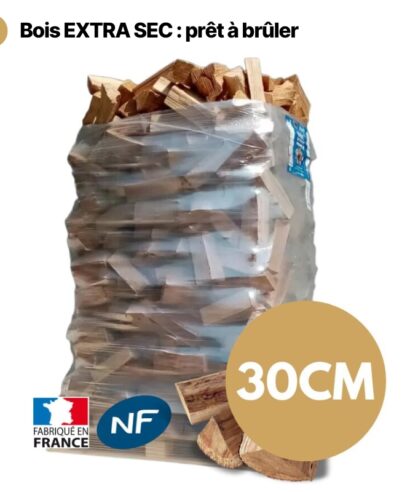 Bois de chauffage 30 cm ballot sur palette 2 m³ Extra Sec – 2,24 stères