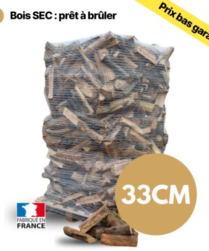 Bois de chauffage 33 cm ballot sur palette 2 m³ – 2,24 stères